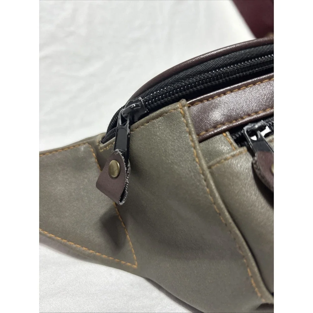 Eastport Fanny Pack Belt Bag Dark Green Adjust Strap Hiking Retro Vtg Leather